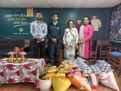 जन्मदिनकाे अवसरमा ललितपुर सेवाकेन्द्रलाई खाद्यान्न सामाग्री याेगदान