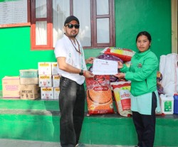 जन्मदिनको अवसरमा  छोरेपाटन सेवाकेन्द्रलाई  खाद्यान्न सामग्री याेगदान