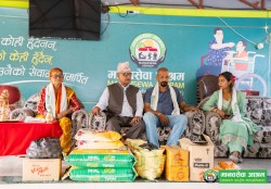 मानवसेवा आश्रम सर्लाही सेवाकेन्द्रलाई  खाद्यान्न सहयाेग