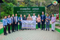 टेम्पल ट्री रिसोर्ट एण्ड स्पाद्वारा वार्षिकोत्सवकाे अवसरमा आश्रमलाई खाद्यान्न सहयोग