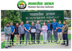 वार्षिकोत्सवकाे अवसरमा  एनएमबी लघुवित्तद्वारा आश्रमलाई भोजनसेवा आर्थिक सहयाेग