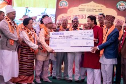 भवन निर्माणका लागि हरिवन नगरपालिकाले गर्यो ५६ लाख सहयोग