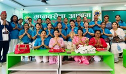 नारी अभ्युदय केन्द्र परिवारद्वारा ३५ औ स्थापना  दिवसको अवसरमा  भोजन सेवा योगदान