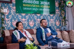 गंगालाल हृदय केन्द्रका निर्देशक डा. अमात्यसँग मानवसेवा आश्रमको सहकार्यबारे विचार–विमर्श