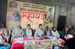 सर्लाही जिल्लामा मानवसेवा आश्रमको भवन निर्माणार्थ  महायज्ञ आयोजना हुँदै