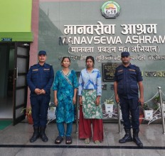 मानवसेवा आश्रम तिलाेत्तमाद्वारा  बेवारिसे महिलाकाे उद्धार