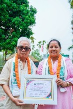 झापा शाखाको भवन निर्माणका लागि भीम खवासद्वारा ५१ हजार रूपैयाँ याेगदान