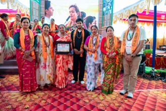 लक्ष्मीनारायण मन्दिर निर्माणका लागि थापा परिवारबाट ४ लाख सहयोग