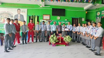 बास्केटबल प्रतियोगितामा विजयी सेन्ट म्यारिजका विद्यार्थीले गरे मानवसेवा आश्रममा खाजा सेवा