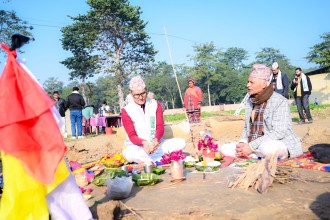 मानवसेवा आश्रम धनगढी शाखाको भवन निर्माण हुँदै