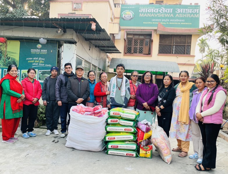 श्रेष्ठको जन्मदिनको अवसरमा ५० हजार रूपैयाँ बराबरको खाद्यान्न सामग्री तथा लत्ताकपडा  योगदान