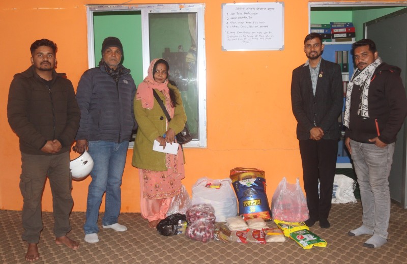 वीरगञ्ज सेवाकेन्द्रमा खाद्यान्न सामग्री सहयाेग