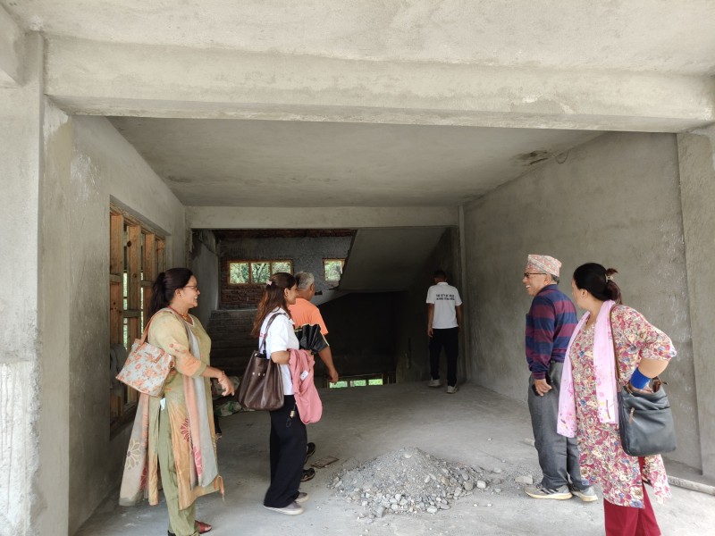 मानवसेवा आश्रम बागलुङको निर्माणधिन भवनको नगरस्तरीय अनुगमन 