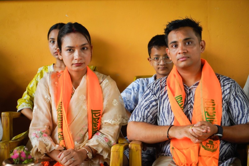 विकास र पूजा भण्डारीको वैवाहिक वर्षगाँठ मानवसेवा आश्रम झापामा