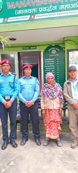 साेमबार मानवसेवा आश्रमद्वारा  २ जना बेवारिसे व्यक्तिकाे उद्धार